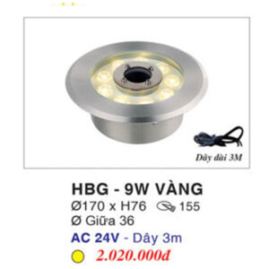 Đèn pha hồ nước  HBG 9W 3 Vàng