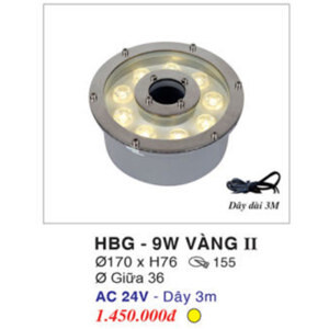Đèn pha hồ nước  HBG 9W 3 Vàng