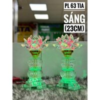 Đèn Pha Lê 63 tia sáng ( 23cm ) đèn thờ cúng, đèn bàn thờ Phật, bàn thờ gia tiên, đèn sen GIÁ RẺ, GIÁ BÁN 1 CẶP