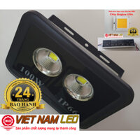 Đèn pha LED 100W 2 mắt led lắp ngoài trời Ip66, 220v, nguồn done, chip Briglux USA