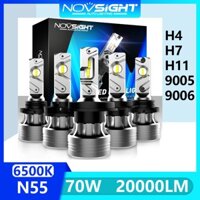 Đèn pha LED 2 mảnh NOVSIGHT N55 20000LM 70W 6500K H11 H4 H7 360° Có thể điều chỉnh và tương thích cao