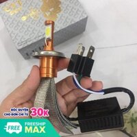 Đèn Pha Led 2 Tim H4 Râu Tản Nhiệt