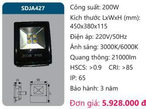 Đèn pha led Duhal SDJA427 200W