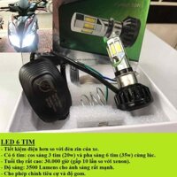 Đèn pha led 6 tim RTD xịn -Đèn pha led xe máy