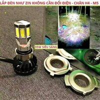 ĐÈN PHA LED APX 35W 6 TIM SIÊU SÁNG XE MÁY ÔTÔ