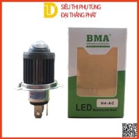 Đèn pha Led Bi Cầu BMA chân H4, 3 chân, 2 chế độ cos vàng pha trắng siêu sáng, led bi cầu V4, V1