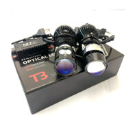 Đèn Pha LED Bi Cầu Mini H4 T3 Mẫu 2022 Kính Tím Lắp Ô tô, Xe Máy ( Có Màn Chập Pha Tích Hợp)