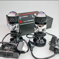 Đèn Pha LED Bi Cầu Mini H4 T3 Kính Tím ( Có Màn Chập Pha Tích Hợp ) Lắp Ô tô, Xe Máy.