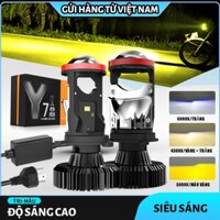 Đèn Pha Led Bi Cầu Mini H4 Y6D Nâng Cấp Lên T5 Cắt Sáng Chống Chói H4 Y7S Ô Tô Xe Máy