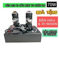 Đèn Pha LED Bi Cầu Mini T3 Kính Tím Chân H4 ( Có Màn Chập Pha Tích Hợp ) Lắp Ô tô, Xe Máy