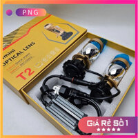 Đèn pha led bi cầu T2 pro 75w kính tím bản mới nhất 2024 lắp ô tô xe máy Bảo Hành 12 Tháng