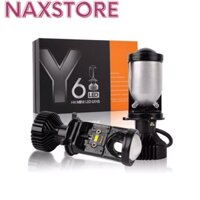 Đèn pha Led bi cầu Y6 siêu sáng chân H4 cos đổi 3 màu thuận tiện đi đương mưa trời sương mù