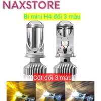 Đèn pha led bi cầu Y6S đèn pha mini cos đổi 3 màu chân H4 gắn được cho xe máy và ô tô -DPL6K3M