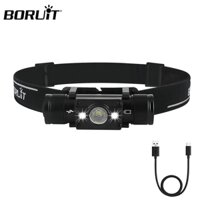 Đèn pha LED BORUiT HP300 L2 7 chế độ Đèn pha mạnh mẽ Type-C có thể sạc lại 18650 Đèn pin chống nước để cắm trại săn bắn