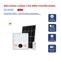 Đèn pha led cảm biến chuyển động năng lượng mặt trờiJD-N100, công suất 100w - chống trộm hiệu quả