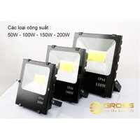 Đèn pha LED COB GROSS vỏ hợp kim nhôm đúc khối ánh sáng trung thực 50w 100w 150w 200w bảo vệ IP66 bảo hành 12 tháng