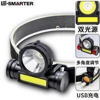 Đèn pha LED+COB mới đa năng, mạnh mẽ với cốc đèn lớn, pin lithium tích hợp, đèn làm việc mini có thể sạc lại qua USB