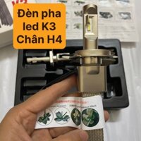 Đèn pha led k3 chân h4 chính hãng bảo hành 1 năm lắp cho xe máy và ô tô sáng siêu mạnh