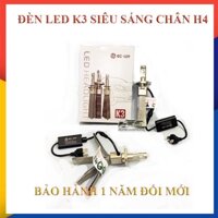 Đèn pha led K3 chân h4 lắp oto xe máy cực kỳ sáng( giá 1 bóng)
