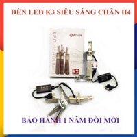 Đèn pha led K3 chân H4 lắp xe máy, oto siêu sáng- giá 1 bóng loại 38w