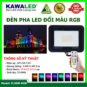 Đèn pha LED Kawaled FL30W-RGB