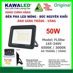 Đèn pha led mỏng đúc nguyên khối FL50W-T/V