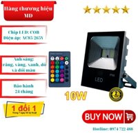 Đèn pha led ngoài trời 10W thương hiệu MD, ánh sáng nhiều màu, IP66 chống nước, bảo hành 24 tháng