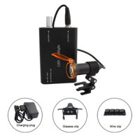Đèn pha LED nha khoa ống kính phóng đại phẫu thuật pin 5W đèn ống kính phóng đại di động có ánh sáng vàng và ánh sáng trắng