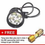 Đèn pha led Thanh Khang trợ sáng L4 CYT-T1 gắn xe máy 002000015 + Tặng đèn pha led 2 chân 3 tim M5 spaceship gắn xe máy Thanh Khang (Ánh sáng trắng) [bonus]