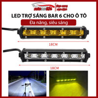 Đèn pha led trợ sáng 6 bóng dài 18cm dành cho ô tô