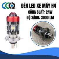 Đèn Pha LED Xe Máy 3 Chân Chân H4 3000LM, Ánh Sáng Trắng 6500k