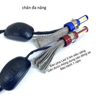 Đèn pha led xe máy MX2 tản nhiệt 3 tim chân đa năng gắn được mọi loại xe thông dụng