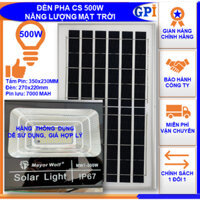 ĐÈN PHA NĂNG LƯỢNG MẶT TRỜI 500W, PIN LỚN 15W, SÁNG TỪ 7-15H