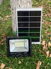 Đèn Pha Năng Lượng Mặt Trời 100W – Công Nghệ LED 5054 Siêu Sáng – TẤM PIN MONO 530*350MM