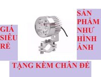 Đèn pha trợ sáng 4 LED dành cho xe mô tô xe điện + Giá đỡ