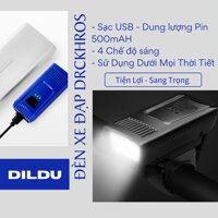 Đèn Pha Trước Xe Đạp Cảnh Báo An Toàn Ban Đêm - Pin Sạc 500mAh - Thời Gian Chiếu Sáng đến 7,5 Giờ - Đen