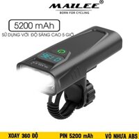 Đèn Pha Xe Đạp Chiếu Sáng Chống Nước CD-30 Gắn Tay lái, Vỏ nhựa ABS, Sạc Type-C Có Đồng Hồ Hiển Thị Thời Gian Lượng Pin