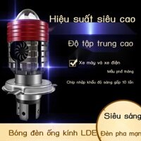 Đèn pha xe máy LED xe điện ba móng 12 v với ống kính đèn trước bàn đạp sửa đổi H4 tích hợp gần xa