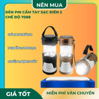 ĐÈN PIN 7088 CẦM TAY SẠC ĐIỆN ĐA NĂNG 4 IN 1 CÓ SẠC NĂNG LƯỢNG MẶT TRỜI  - Đèn Pin sạc