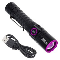 Đèn pin ánh sáng đen có thể sạc lại UV TypeC 395nm cho nước tiểu cho thú cưng / thủy tinh Uranium / Phát hiện rò rỉ / Chữa nhựa với pin 2000mAh tích hợp, Đèn đen có thể sạc lại USB có thể phóng to