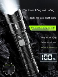 ♞Đèn Pin Ánh Sáng Mạnh Sạc Siêu Sáng Siêu Dài Pin Ngoài Trời Chiếu Sáng Gia Đình Đèn Laser Xenon Tầ