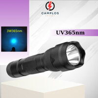 Đèn pin ánh sáng tím đèn soi đá hổ phách ngọc thạch Camplos 502B 3W đèn UV vỏ hợp kim gọn nhẹ