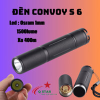 Đèn Pin Cầm Tay Mini Siêu Sáng Convoy S6 Bản Led Osram Sáng 1500lume Kèm Pin 18650 DL 3200mah