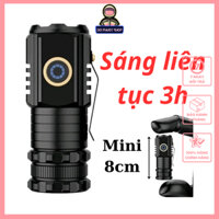 Đèn Pin Cầm Tay Mini Siêu Sáng Vỏ Nhôm Chống Nước IPX7, Có Nam Châm, Kẹp Gắn Mũ Nhỏ Gọn Tiện Dụng