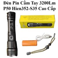 Đèn Pin Cầm Tay S35 Japan 5 Chế Độ Sáng Zoom Gần Xa 3200Lm  Cao Cấp Kèm Pin 26650 8000Mah 3.7V  (Hộp Vàng)