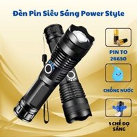 Đèn Pin Cầm Tay XHP50 Siêu Sáng Chống Nước, Đèn Pin Chiếu Xa 5 Chế Độ Pin Siêu Khỏe Tích Điện Dung Lượng Lớn