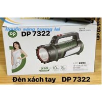 Đèn Pin CầmTay DP-7322 (50W), Đèn bên hông 24W, chế độ sáng mạnh/yếu, Dung lượng Pin 1300 mAh, chất liệu nhựa cao cấp