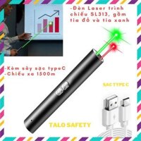 Đèn pin chiếu tia laser ánh sáng đỏ/ xanh lá cổng Type C sạc lại được dành cho định vị dạy học