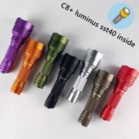 Đèn pin chính hãng Convoy C8+ C8 plus SST40 2000lm kính AR đế led đồng DTP choá trơn chiếu xa