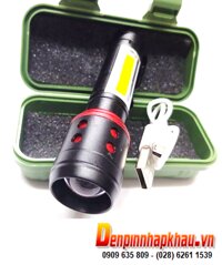 Đèn pin có cổng sạc USB Police U.S.A-002LHD (1616) bóng CREELED, đèn dài 10cm _Xuất xứ Thái Lan